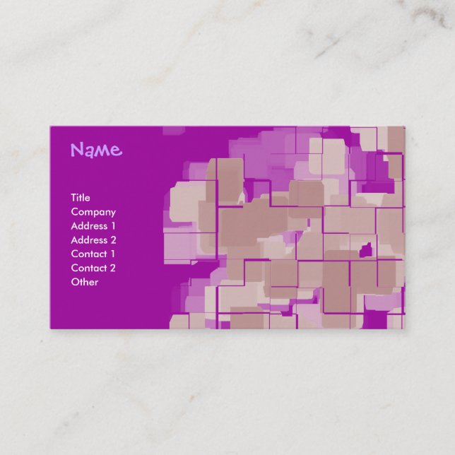 "Grape Soda" Geometric Art Business Card (Front)