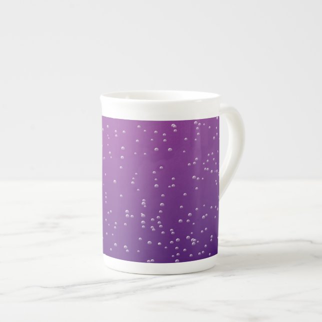 Grape Soda with Tiny Bubbles Background Art Bone China Mug (Front Right)