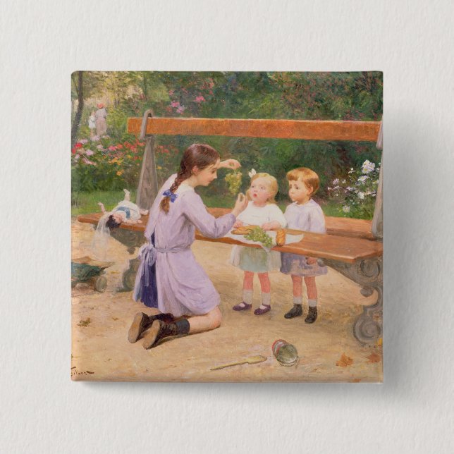 Grape tasting 15 cm square badge (Front)