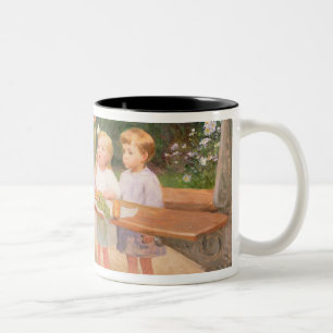 Grape tasting Two-Tone coffee mug