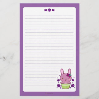 Grape Truffle Bunny Stationery