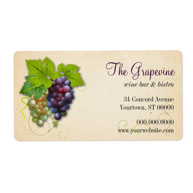 Grape Vine Business Label (Front)