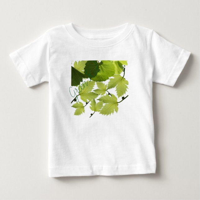 Grape Vine Green Leaves Baby T-Shirt (Front)