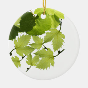 Grape Vine Green Leaves Ceramic Tree Decoration