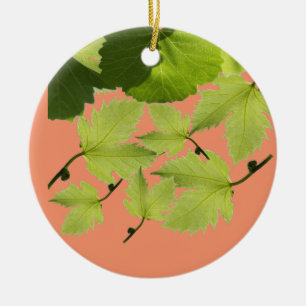 Grape Vine Green Leaves Ceramic Tree Decoration