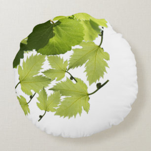 Grape Vine Green Leaves Round Cushion