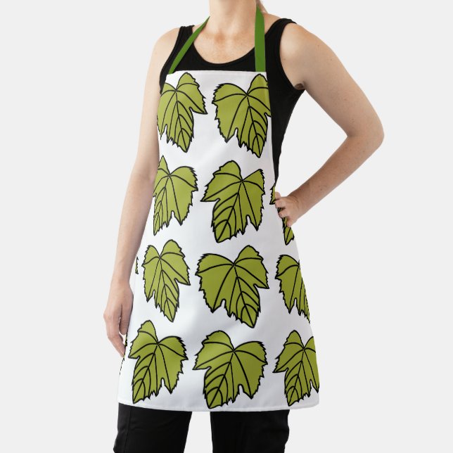 Grape Vine Green Leaves Vines Apron (Insitu)