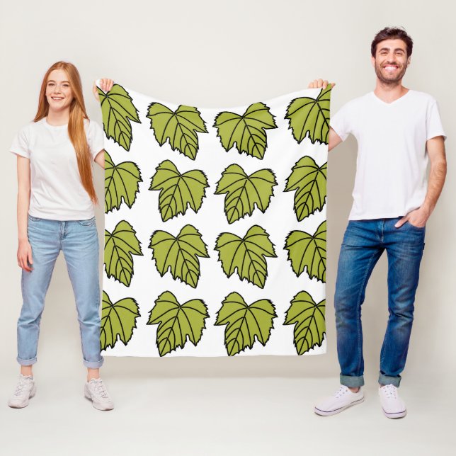 Grape Vine Green Leaves Vines Fleece Blanket (In Situ)