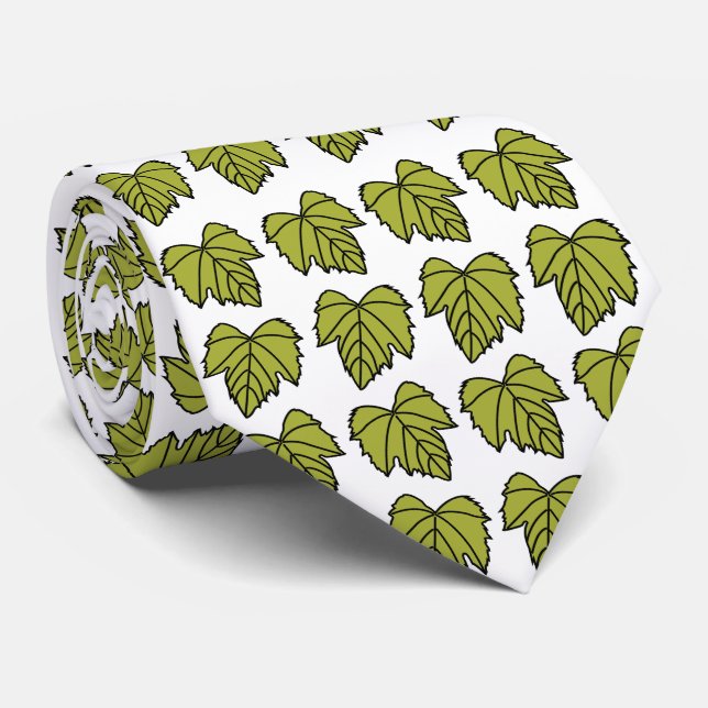 Grape Vine Green Leaves Vines Tie (Rolled)