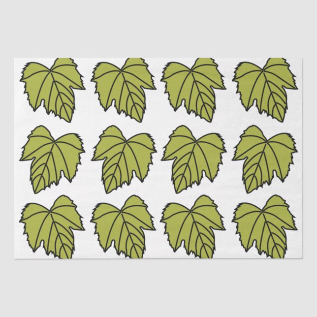 Grape Vine Green Leaves Vines Tissue Paper (Front)