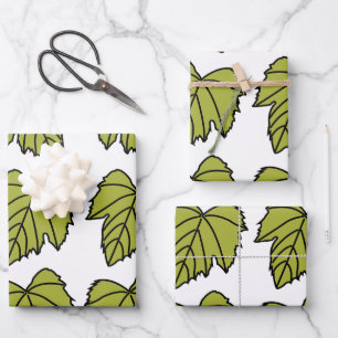 Grape Vine Green Leaves Vines Wrapping Paper Sheet