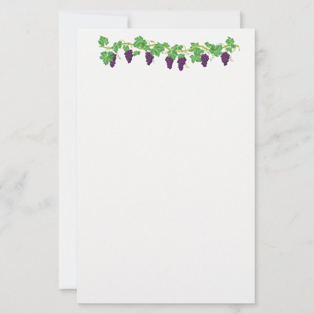 Grape Vine Stationery Paper (Front)