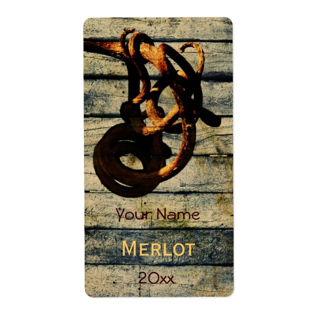 Grape vine tendril wine bottle label (Front)