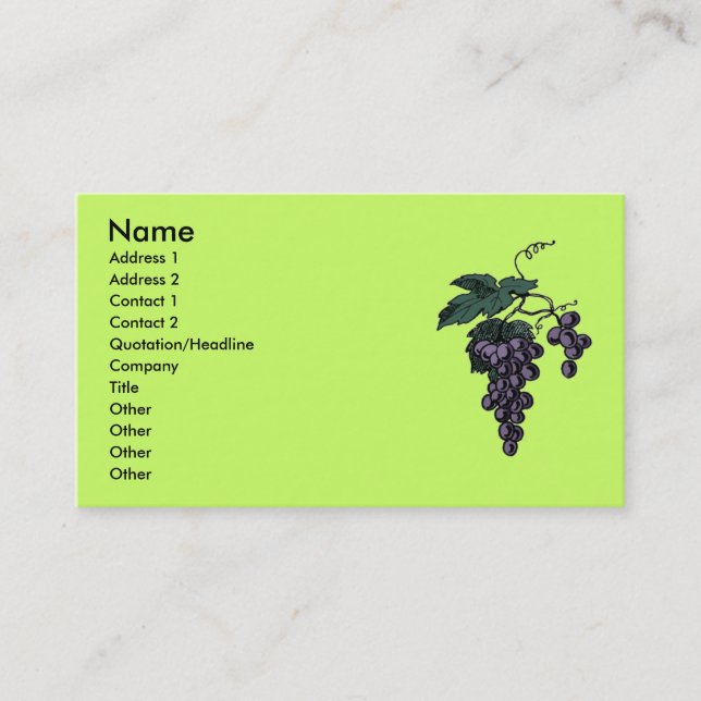 Grape Vines Business Cards (Front)