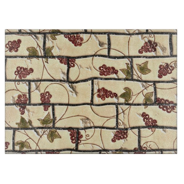 Grape Vines on Brick Tiles Cutting Board (Front)