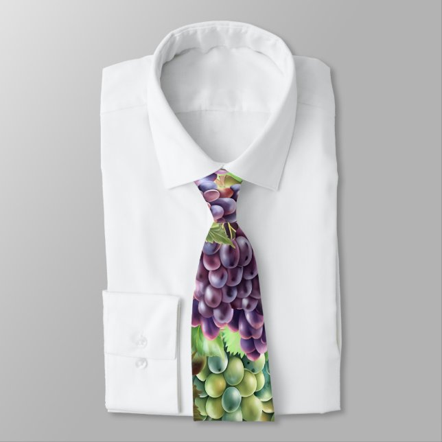 Grape vineyard winery Tuscan Italian collage mens Tie (Tied)