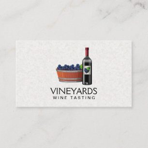 Grape Wine Barrel Wine Bottle Business Card