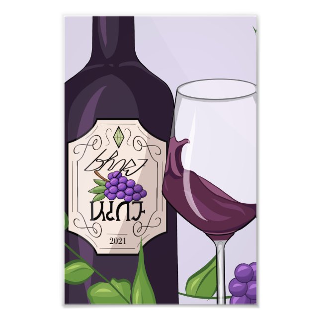 Grape Wine In Simlish Full Poster Print Design (Front)