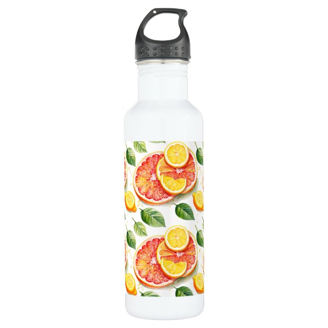 Grapefruit and Lemons Watercolor Citrus  710 Ml Water Bottle (Front)