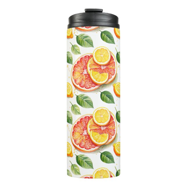 Grapefruit and Lemons Watercolor Citrus  Thermal Tumbler (Front)