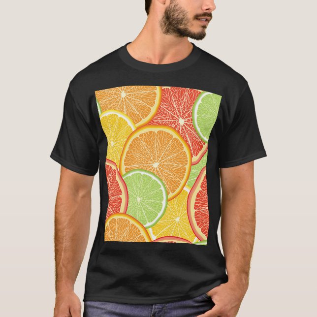 Grapefruit and orange abstract background. T-Shirt (Front)