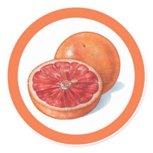 Grapefruit flavour circle sticker labels