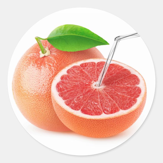 Grapefruit juice classic round sticker (Front)