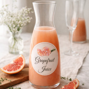 Grapefruit Juice Mimosa Bar Bottle Classic Round Sticker