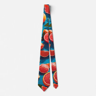 Grapefruit juicy Rainbow Custom Pattern Tie