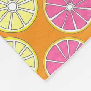 Grapefruit Lemon Lime Orange Citrus Fruit Slices Fleece Blanket