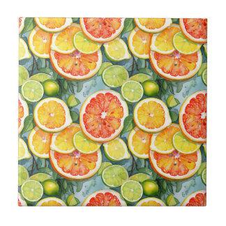 Grapefruit, Lemons, Limes and Oranges Citrus Tile