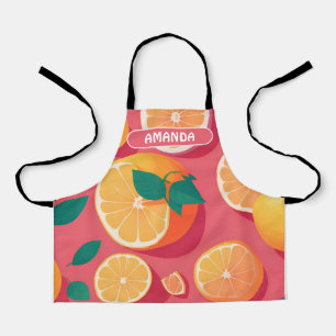 Grapefruit Retro Colourful Personalised Pattern Apron