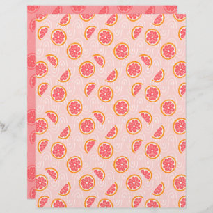 Grapefruit Scrapbook Paper