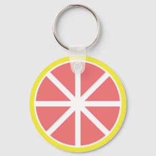 Grapefruit Slice Button Keychain