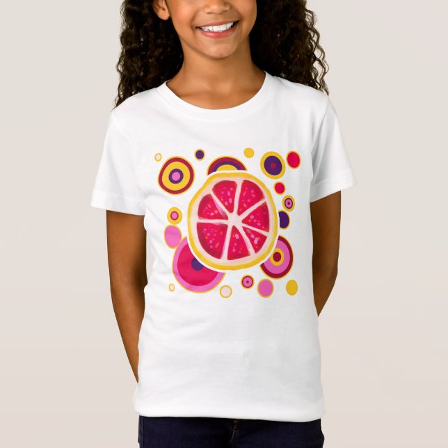 Grapefruit Slice Circles Design T-Shirt (Front)