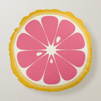 Grapefruit Slice Round Cushion