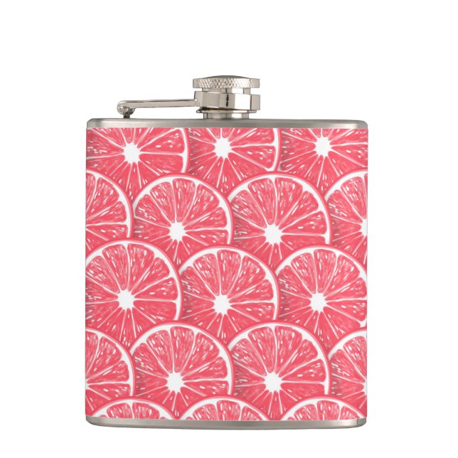Grapefruit slices hip flask (Front)