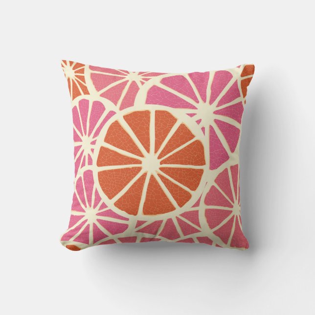 Grapefruit slices seamless pattern,fresh citrus ba cushion (Front)