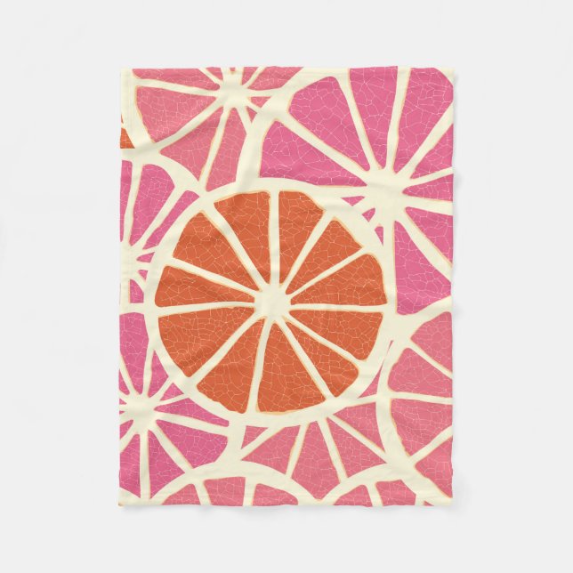 Grapefruit slices seamless pattern,fresh citrus ba fleece blanket (Front)