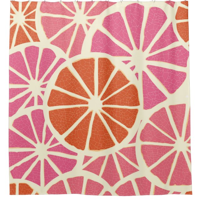 Grapefruit slices seamless pattern,fresh citrus ba shower curtain (Front)