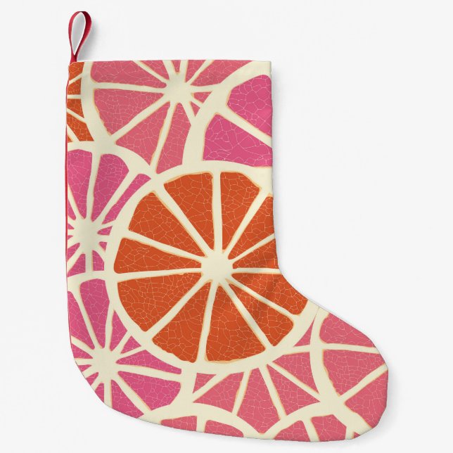 Grapefruit slices seamless pattern,fresh citrus ba small christmas stocking (Front)