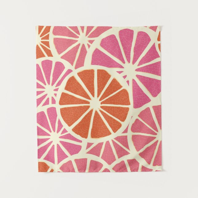 Grapefruit slices seamless pattern,fresh citrus ba tapestry (Front)