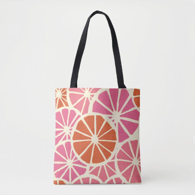 Grapefruit slices seamless pattern,fresh citrus ba tote bag (Front)