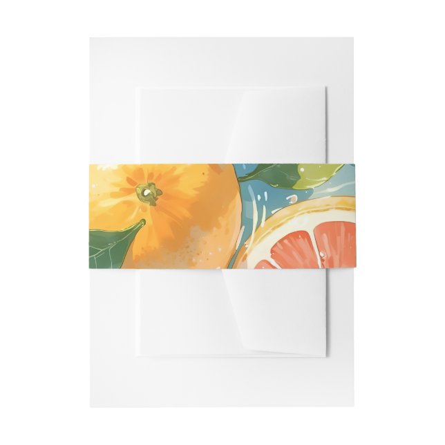 Grapefruit Splash Invitation Belly Band (Front Example)