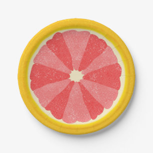 Grapefruit Summer Party Fruit Slice Paper Plate