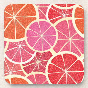 Grapefruit vintage background coaster