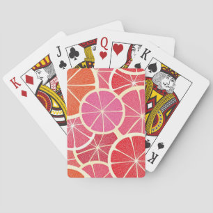 Grapefruit vintage background playing cards