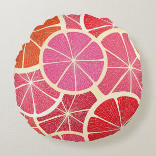 Grapefruit vintage background round cushion