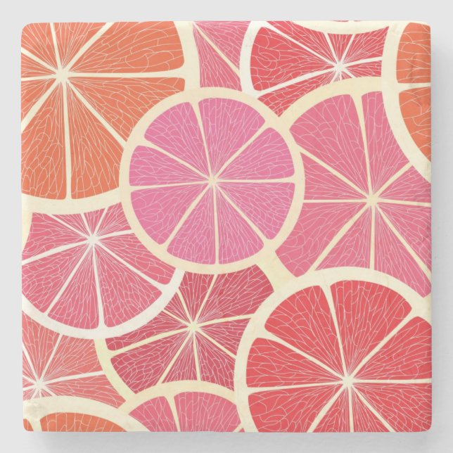 Grapefruit vintage background stone coaster (Front)