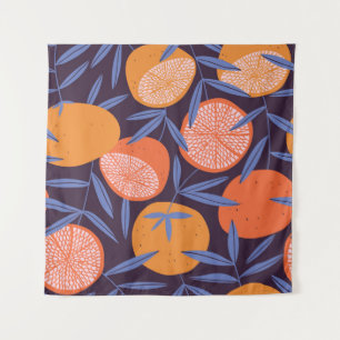 Grapefruit Vintage, Tropical Fruit Pattern. Tapestry